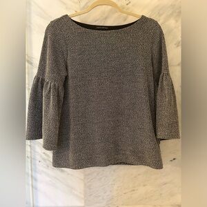 Banana Republic black and white lightweight tweed top